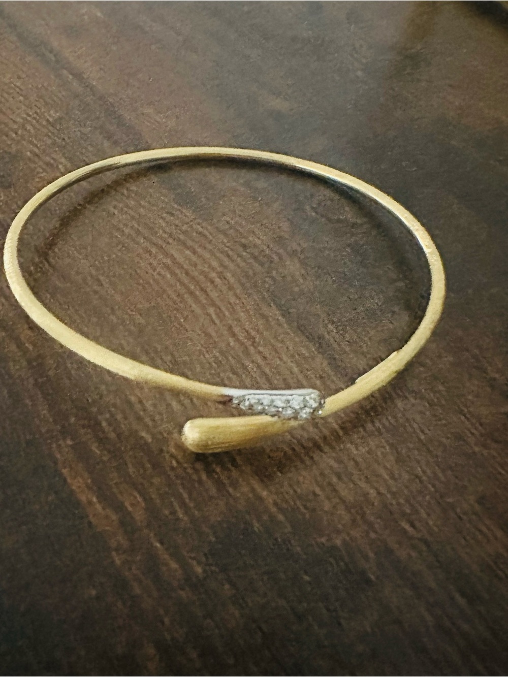 Marco Bicego Gold Open Bypass Bangle Bracelet with Diamond Accents Brand New
